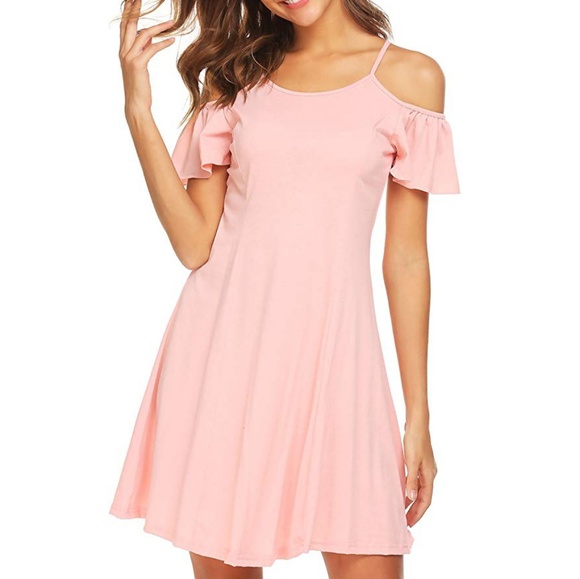 C.C. Boutique Dresses & Skirts - NWT Cold Shoulder Blush Pink A-line Sundress